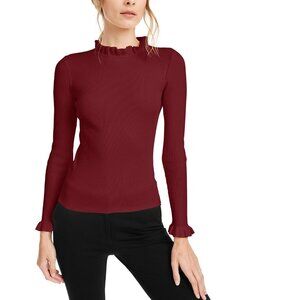 🎁 Anne Klein Ribbed Ruffle Detail Sweater